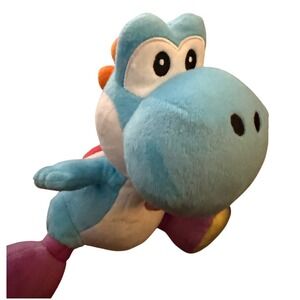 Nintendo Yoshi Plush Kids Small Light‎ Blue Excellent Embroidered Stuffed Animal